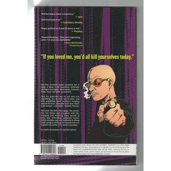2009 Transmetropolitan Vol 1 Back On The Streets Vertico Trade Paperback Book - Picture 2 of 10